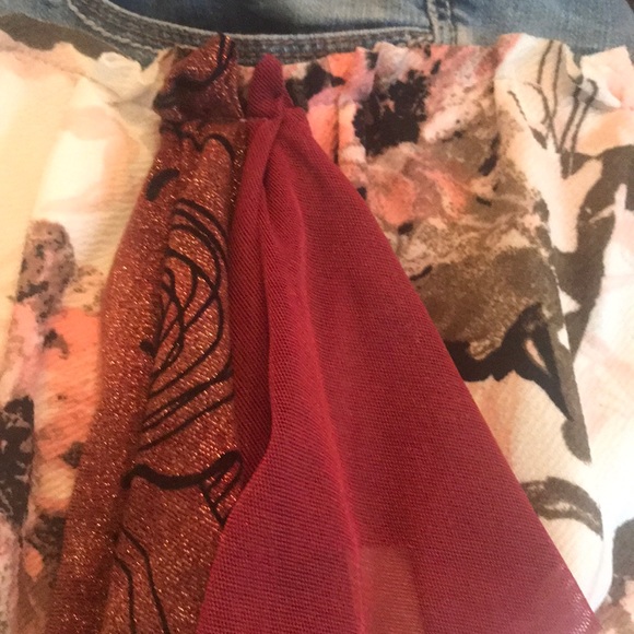 “MAVI” Unique Upcycled Denim Shorts /Skort - Picture 13 of 16